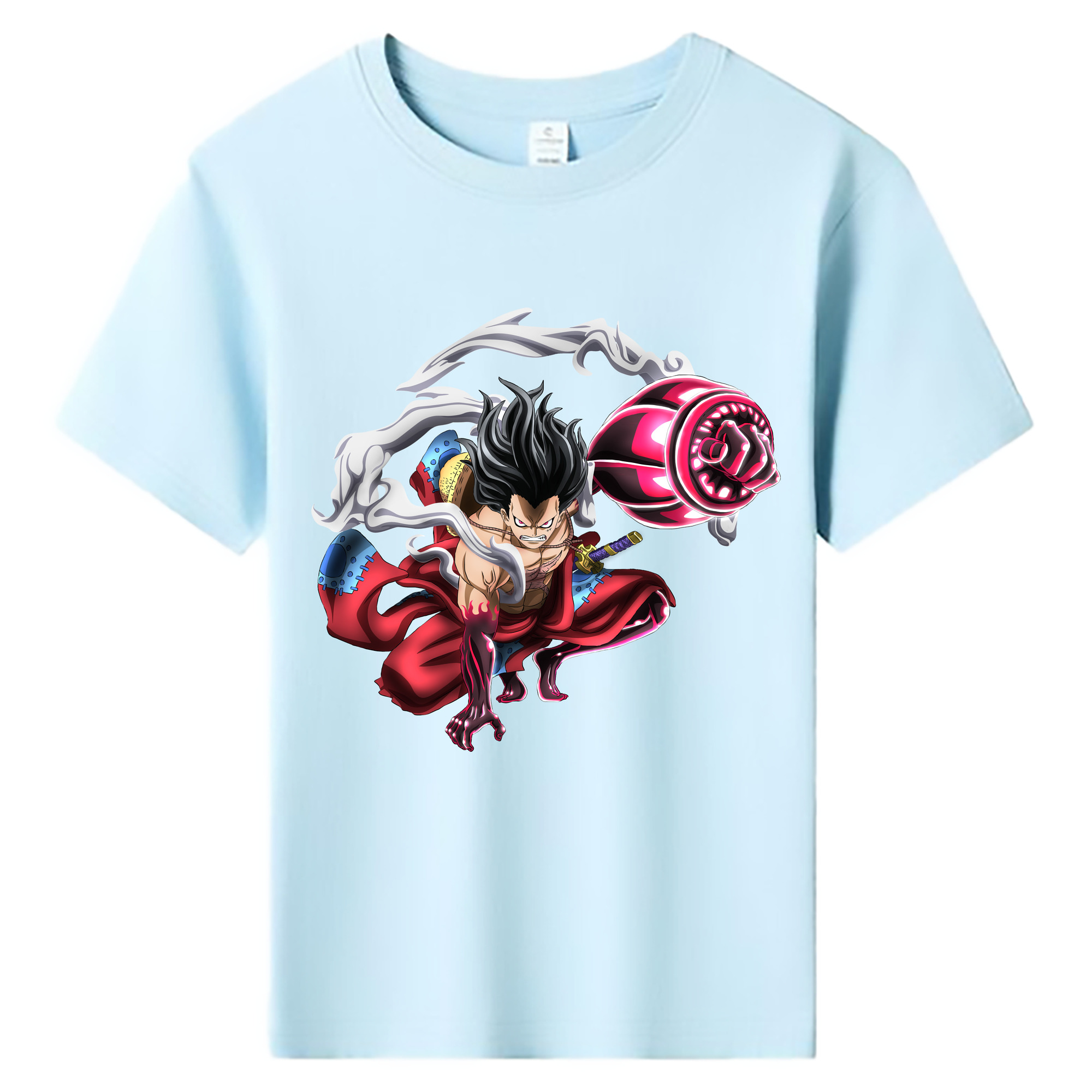 ワンピース モンキー・D・ルフィ ONE PIECE Monkey D. Luffy 綿100％キッズTシャツ（フロントプリント）